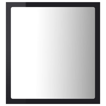 LED Bathroom Mirror High Gloss Black 40x8.5x37 cm Acrylic