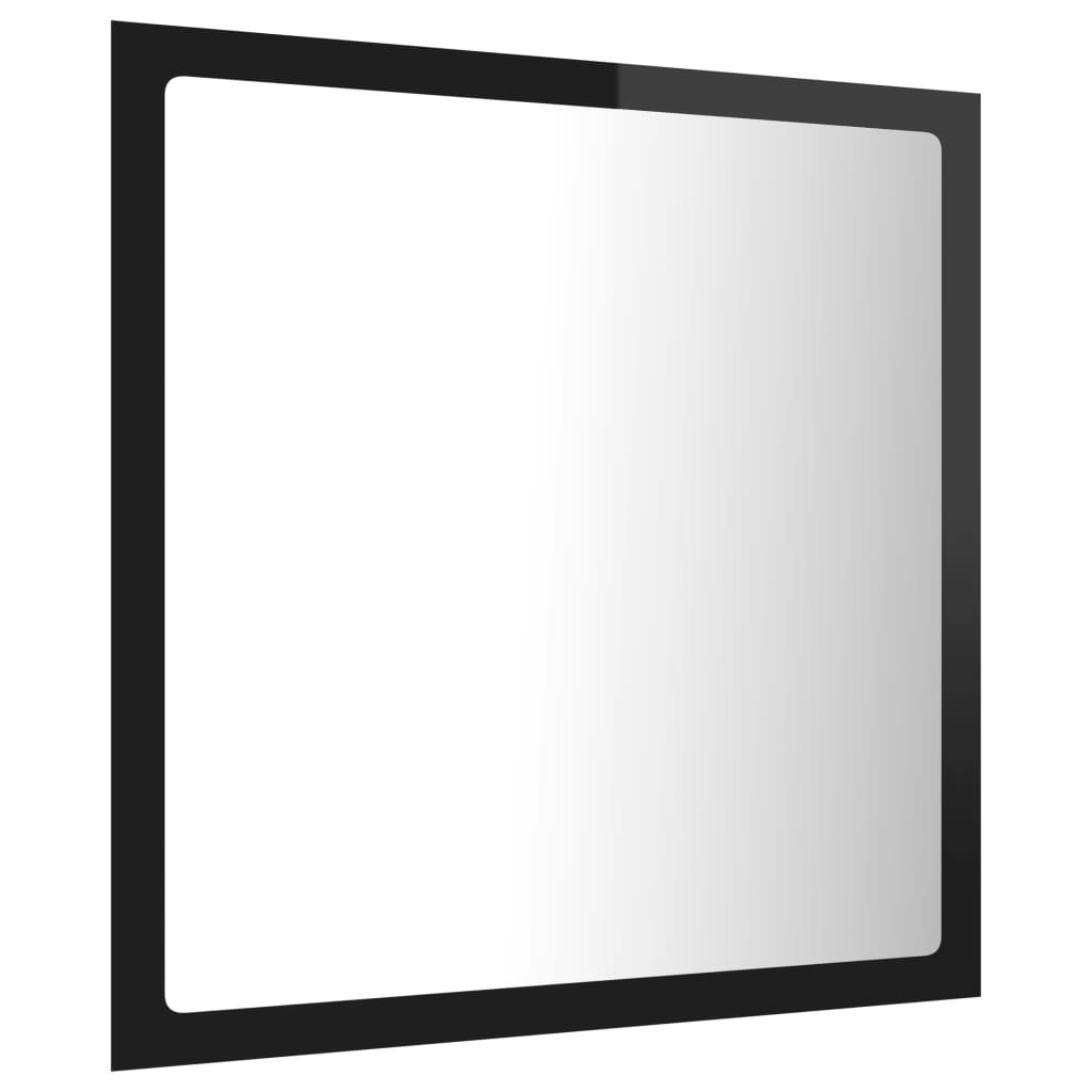 LED Bathroom Mirror High Gloss Black 40x8.5x37 cm Acrylic