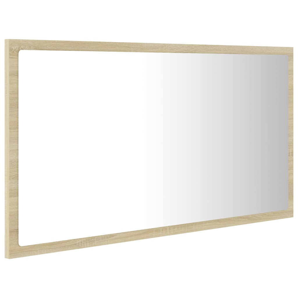 LED Bathroom Mirror Sonoma Oak 80x8.5x37 cm Acrylic