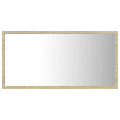 LED Bathroom Mirror Sonoma Oak 80x8.5x37 cm Acrylic