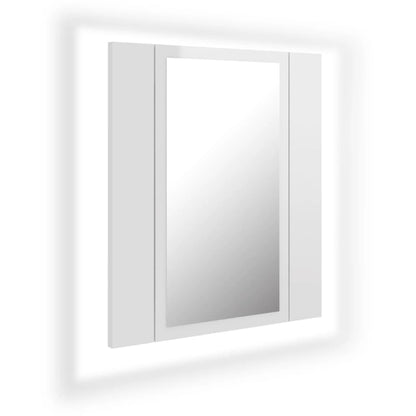 LED Bathroom Mirror Cabinet High Gloss White 40x12x45 cm Acrylic