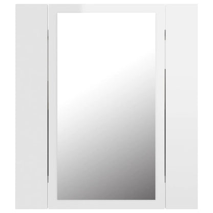 LED Bathroom Mirror Cabinet High Gloss White 40x12x45 cm Acrylic