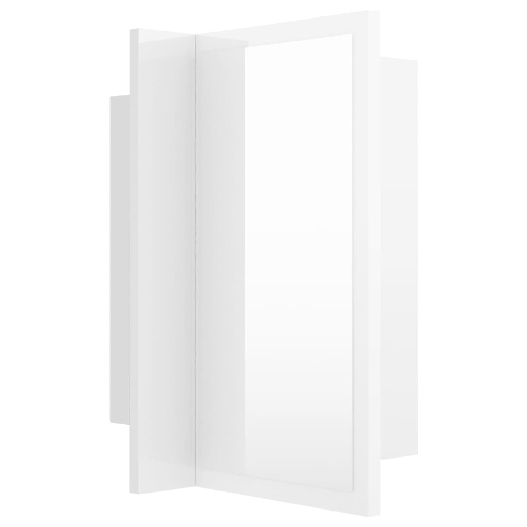 LED Bathroom Mirror Cabinet High Gloss White 40x12x45 cm Acrylic