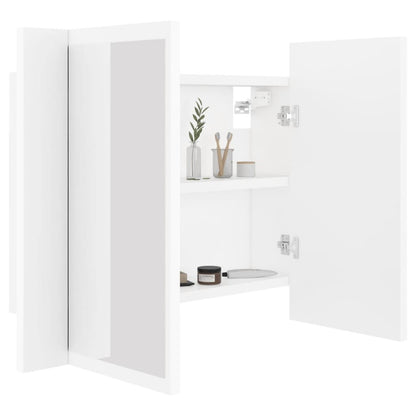 LED Bathroom Mirror Cabinet White 60x12x45 cm Acrylic