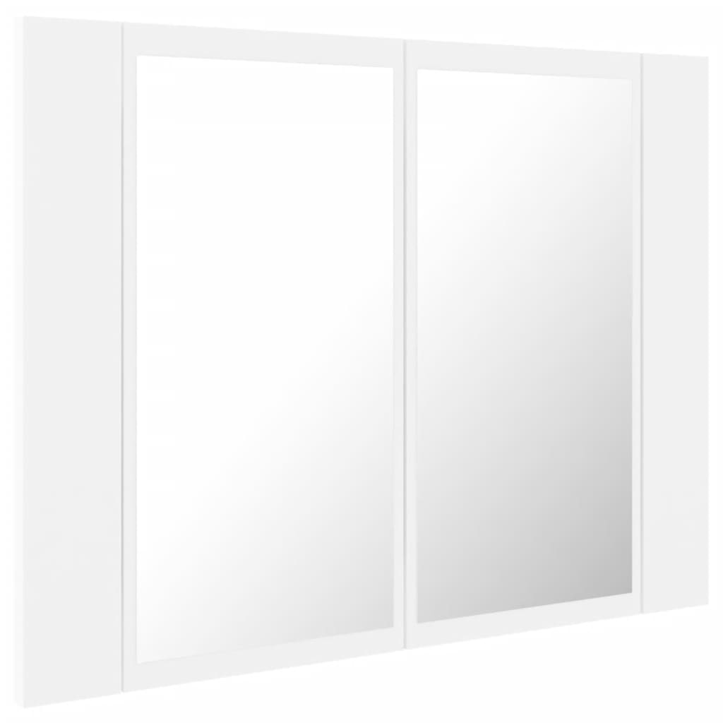 LED Bathroom Mirror Cabinet White 60x12x45 cm Acrylic