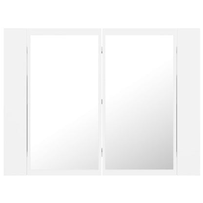 LED Bathroom Mirror Cabinet White 60x12x45 cm Acrylic