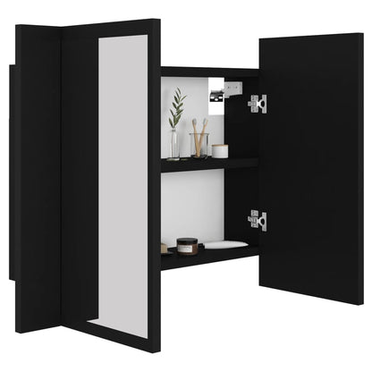 LED Bathroom Mirror Cabinet Black 60x12x45 cm Acrylic