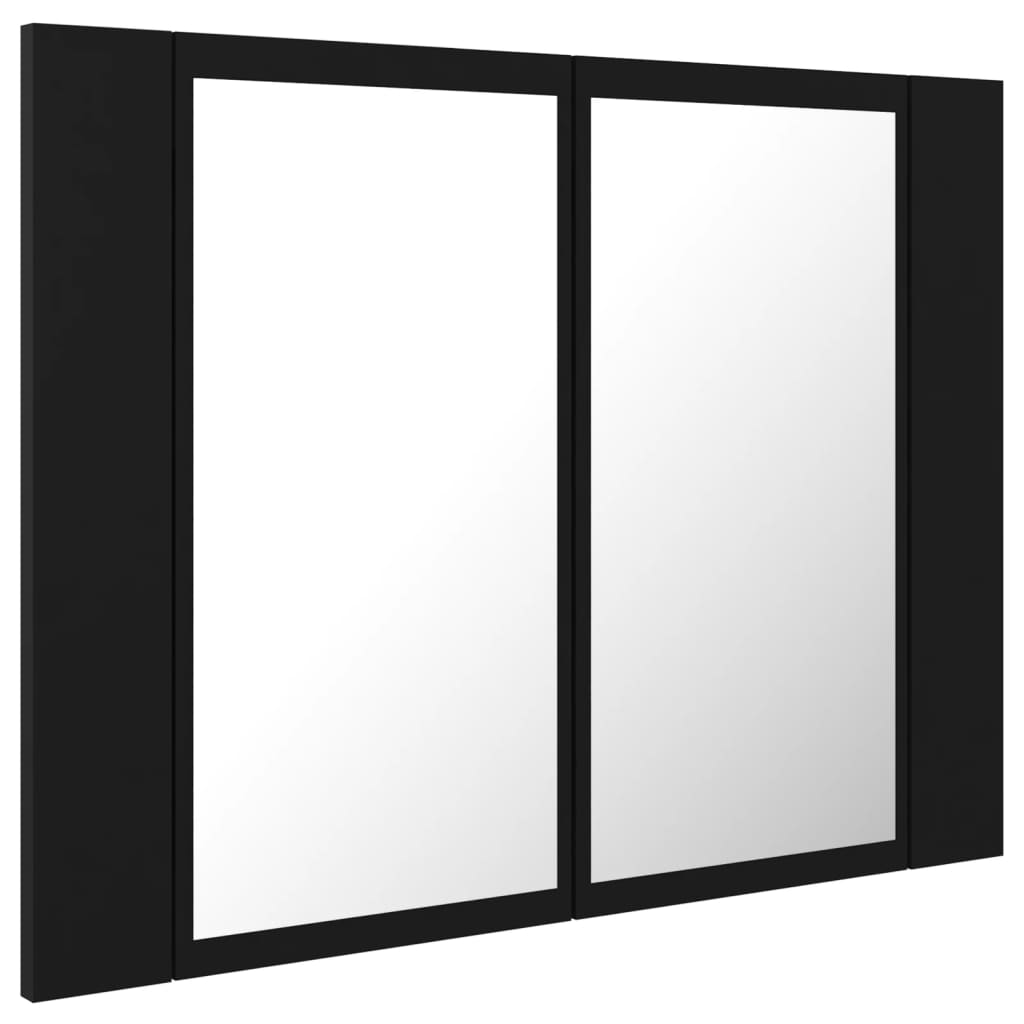 LED Bathroom Mirror Cabinet Black 60x12x45 cm Acrylic