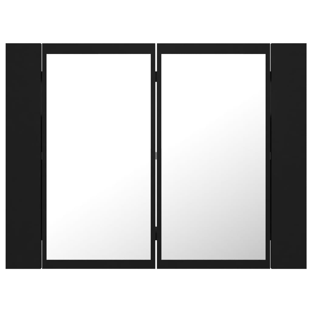 LED Bathroom Mirror Cabinet Black 60x12x45 cm Acrylic