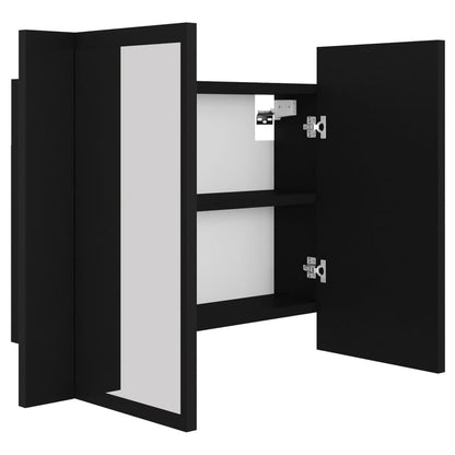 LED Bathroom Mirror Cabinet Black 60x12x45 cm Acrylic