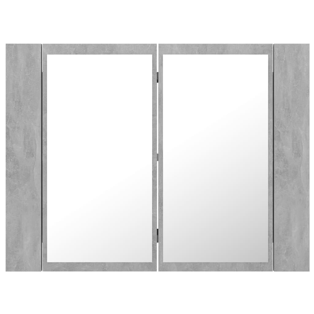 LED Bathroom Mirror Cabinet Concrete Grey 60x12x45 cm Acrylic