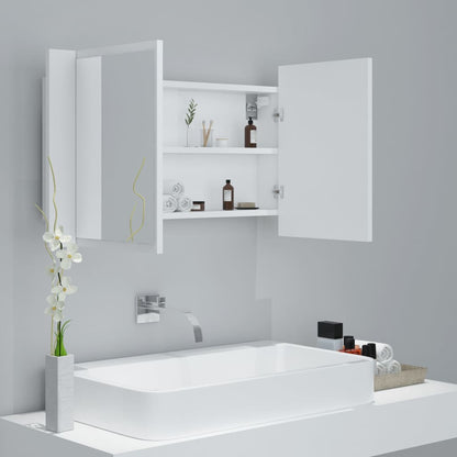 LED Bathroom Mirror Cabinet White 80x12x45 cm Acrylic