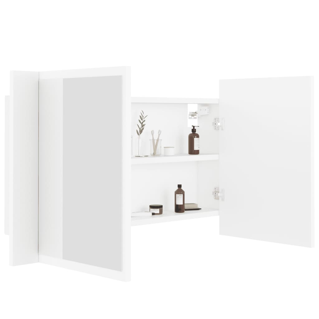 LED Bathroom Mirror Cabinet White 80x12x45 cm Acrylic