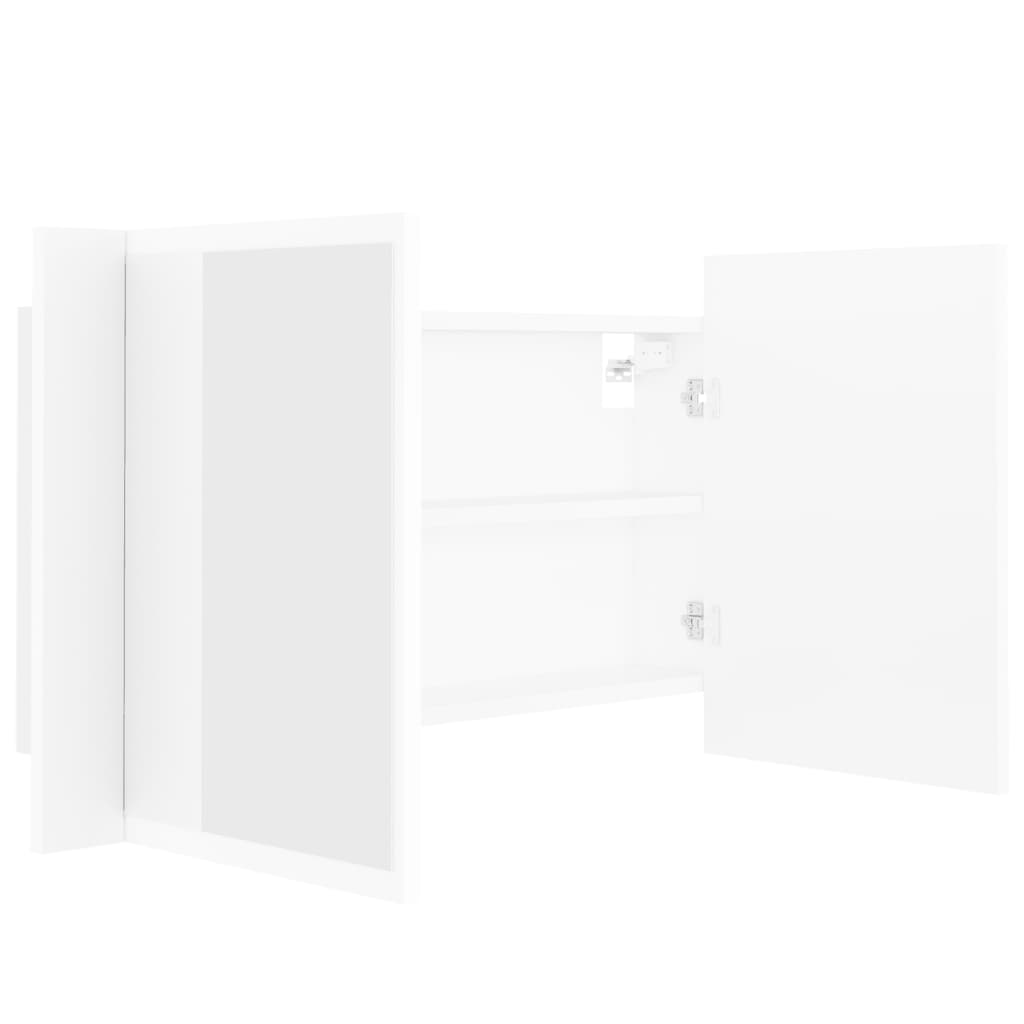 LED Bathroom Mirror Cabinet White 80x12x45 cm Acrylic