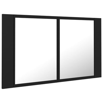 LED Bathroom Mirror Cabinet Black 80x12x45 cm Acrylic