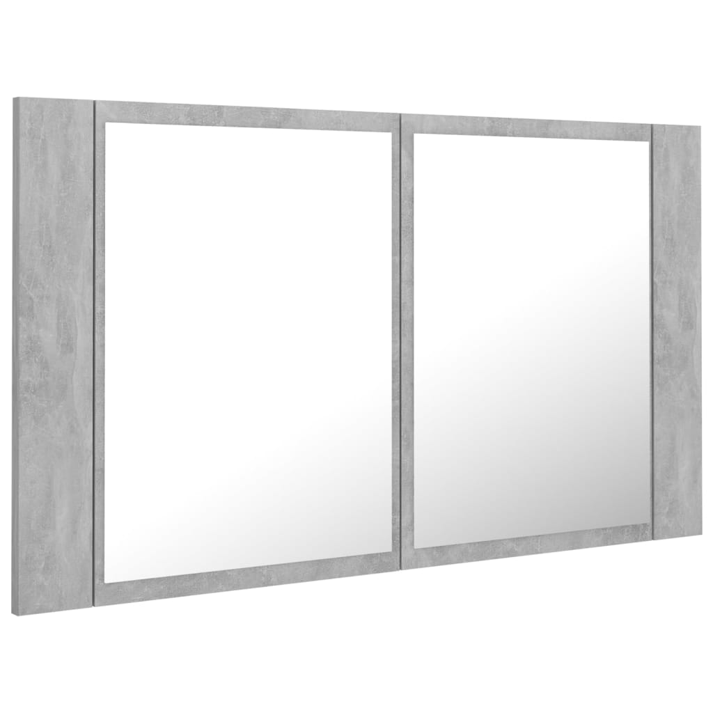 LED Bathroom Mirror Cabinet Concrete Grey 80x12x45 cm Acrylic