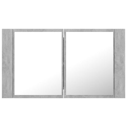 LED Bathroom Mirror Cabinet Concrete Grey 80x12x45 cm Acrylic