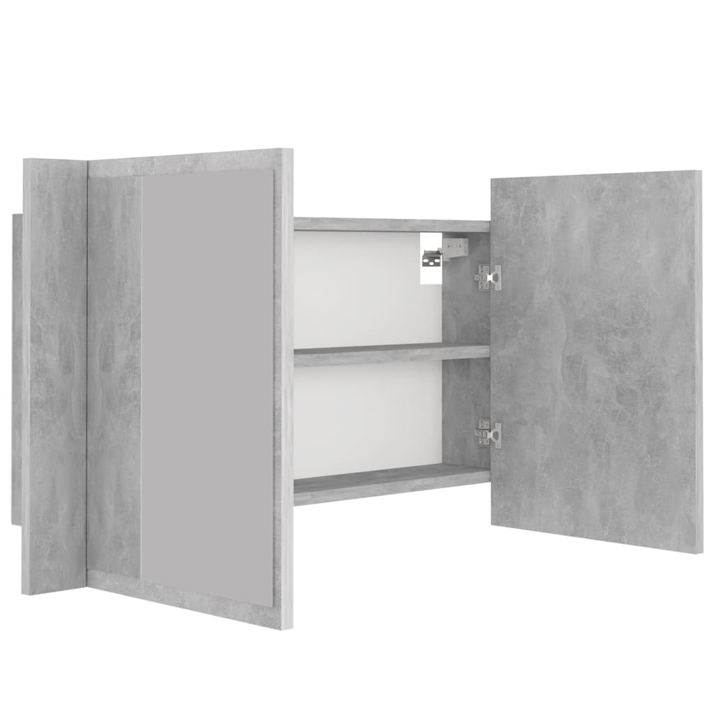 LED Bathroom Mirror Cabinet Concrete Grey 80x12x45 cm Acrylic