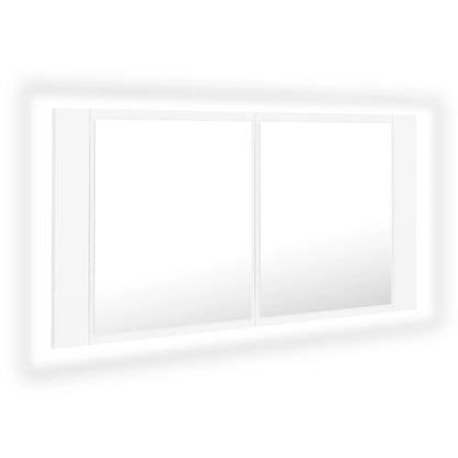 LED Bathroom Mirror Cabinet White 90x12x45 cm Acrylic