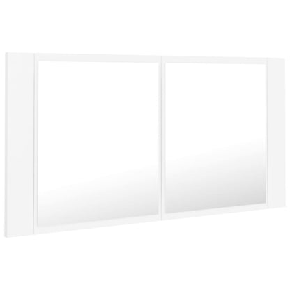 LED Bathroom Mirror Cabinet White 90x12x45 cm Acrylic