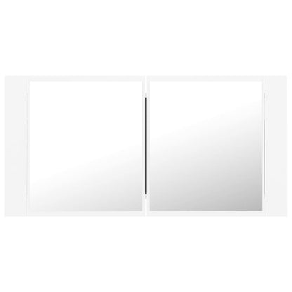 LED Bathroom Mirror Cabinet White 90x12x45 cm Acrylic