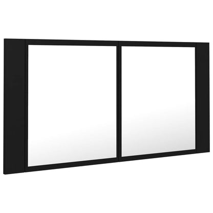 LED Bathroom Mirror Cabinet Black 90x12x45 cm Acrylic