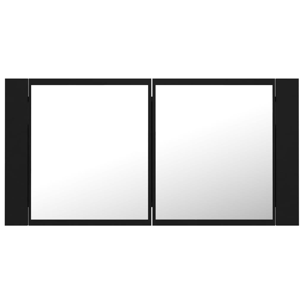 LED Bathroom Mirror Cabinet Black 90x12x45 cm Acrylic