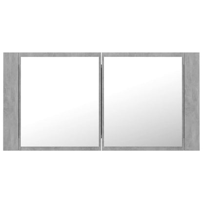 LED Bathroom Mirror Cabinet Concrete Grey 90x12x45 cm Acrylic