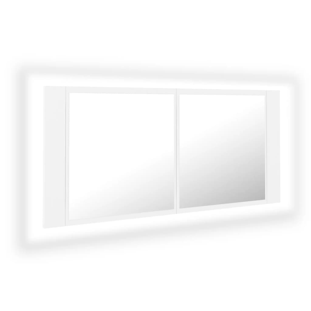 LED Bathroom Mirror Cabinet White 100x12x45 cm Acrylic