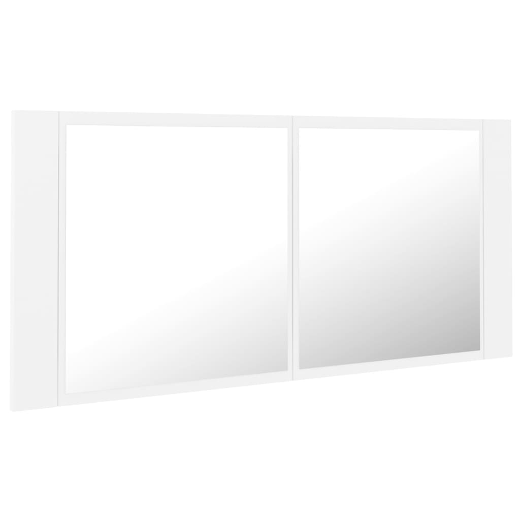 LED Bathroom Mirror Cabinet White 100x12x45 cm Acrylic