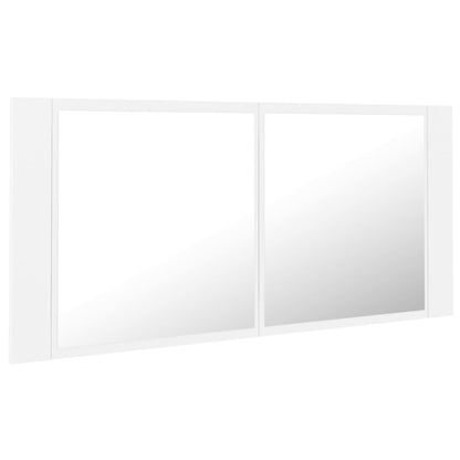 LED Bathroom Mirror Cabinet White 100x12x45 cm Acrylic