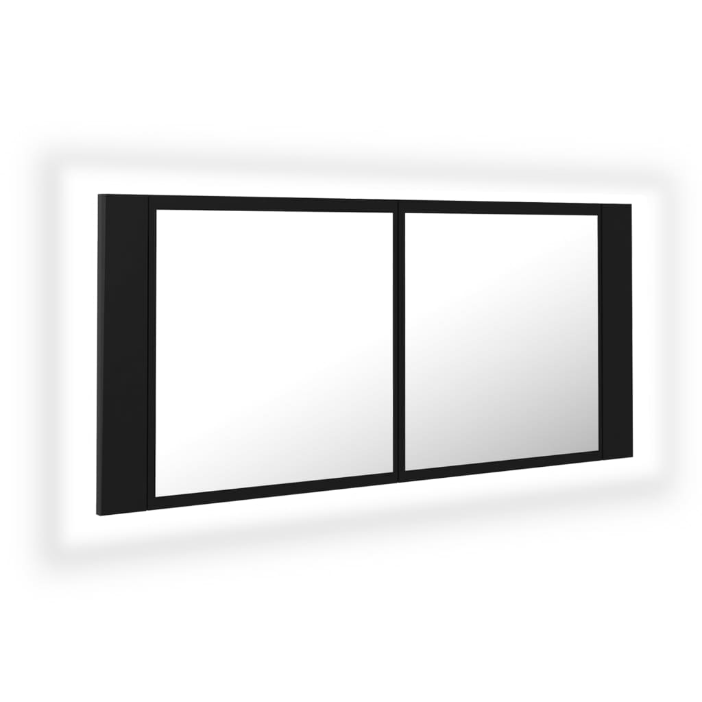 LED Bathroom Mirror Cabinet Black 100x12x45 cm Acrylic