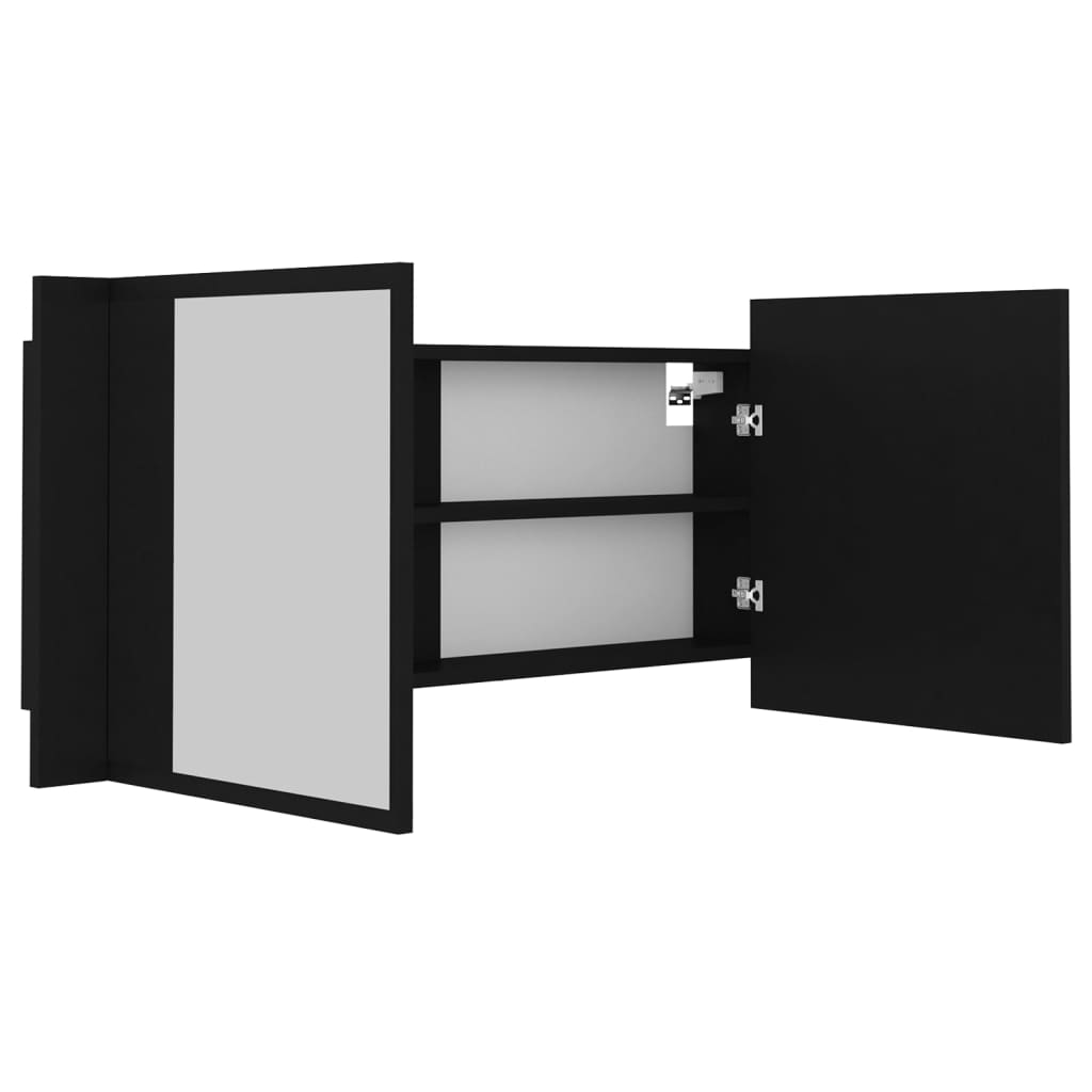 LED Bathroom Mirror Cabinet Black 100x12x45 cm Acrylic