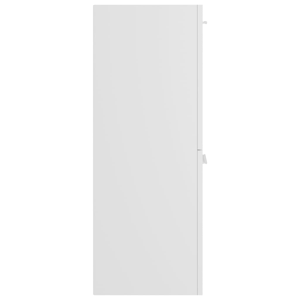 Bathroom Cabinet High Gloss White 30x30x80 cm Engineered Wood