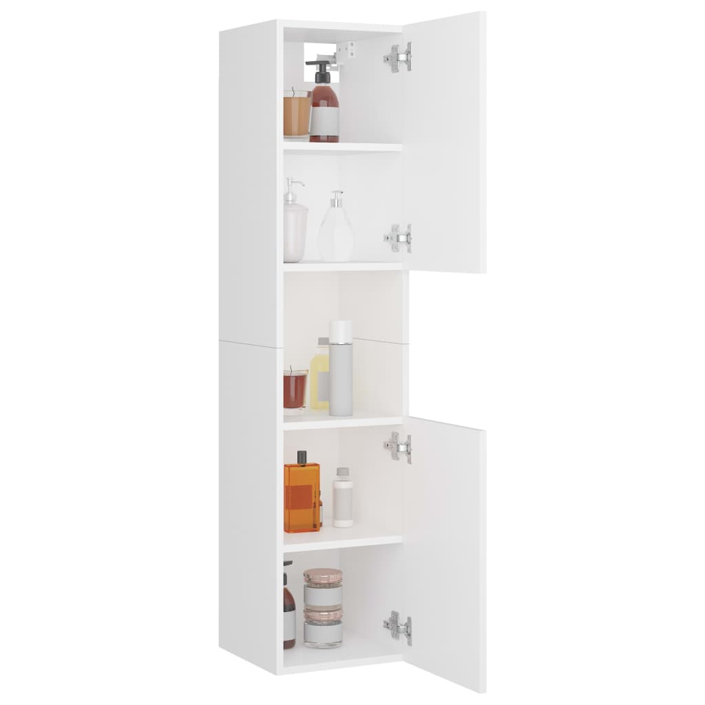 Bathroom Cabinet White 30x30x130 cm Engineered Wood