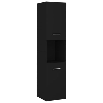 Bathroom Cabinet Black 30x30x130 cm Engineered Wood