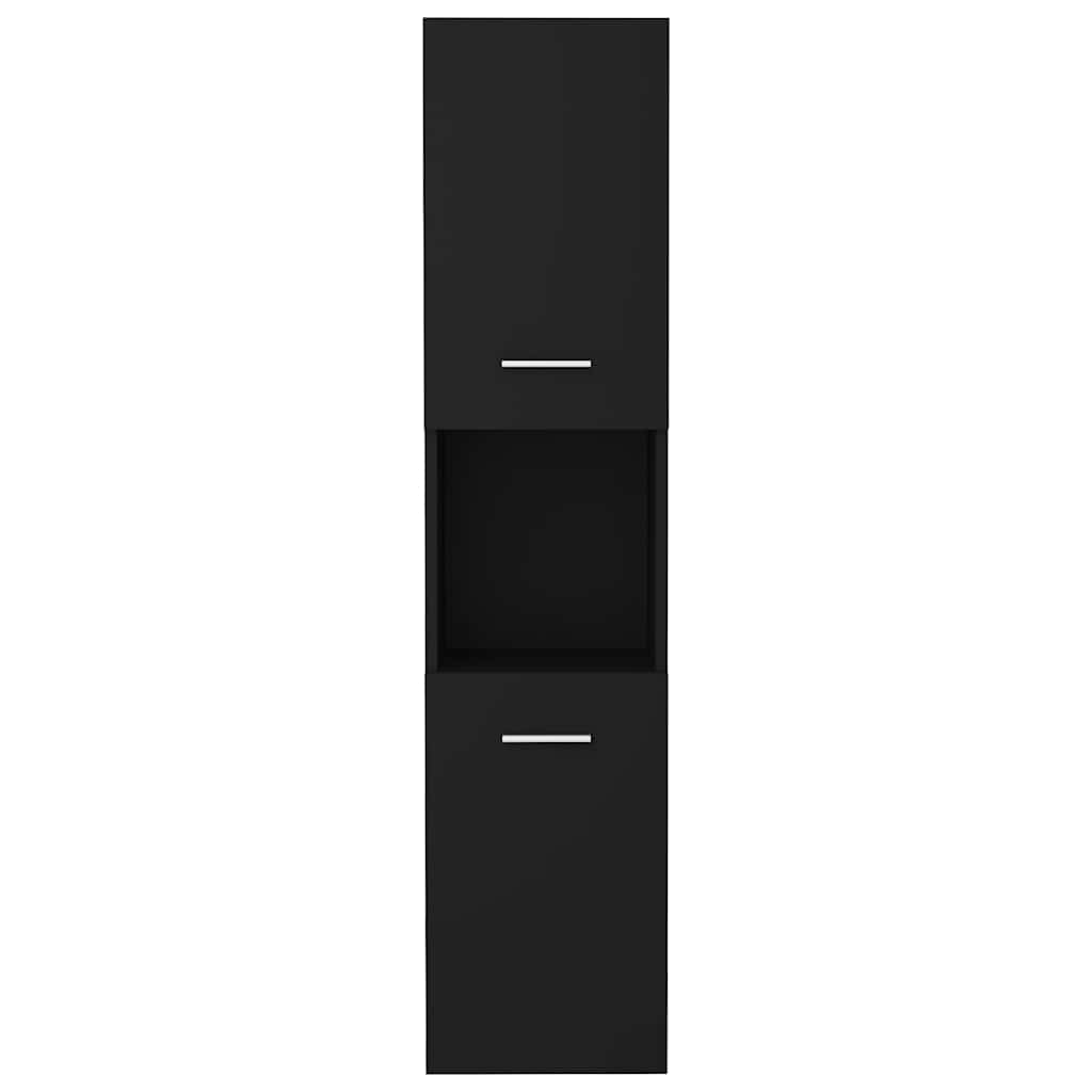 Bathroom Cabinet Black 30x30x130 cm Engineered Wood