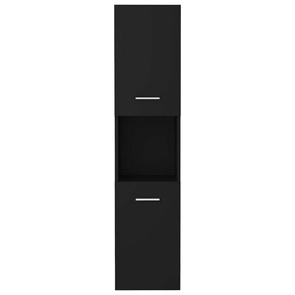 Bathroom Cabinet Black 30x30x130 cm Engineered Wood