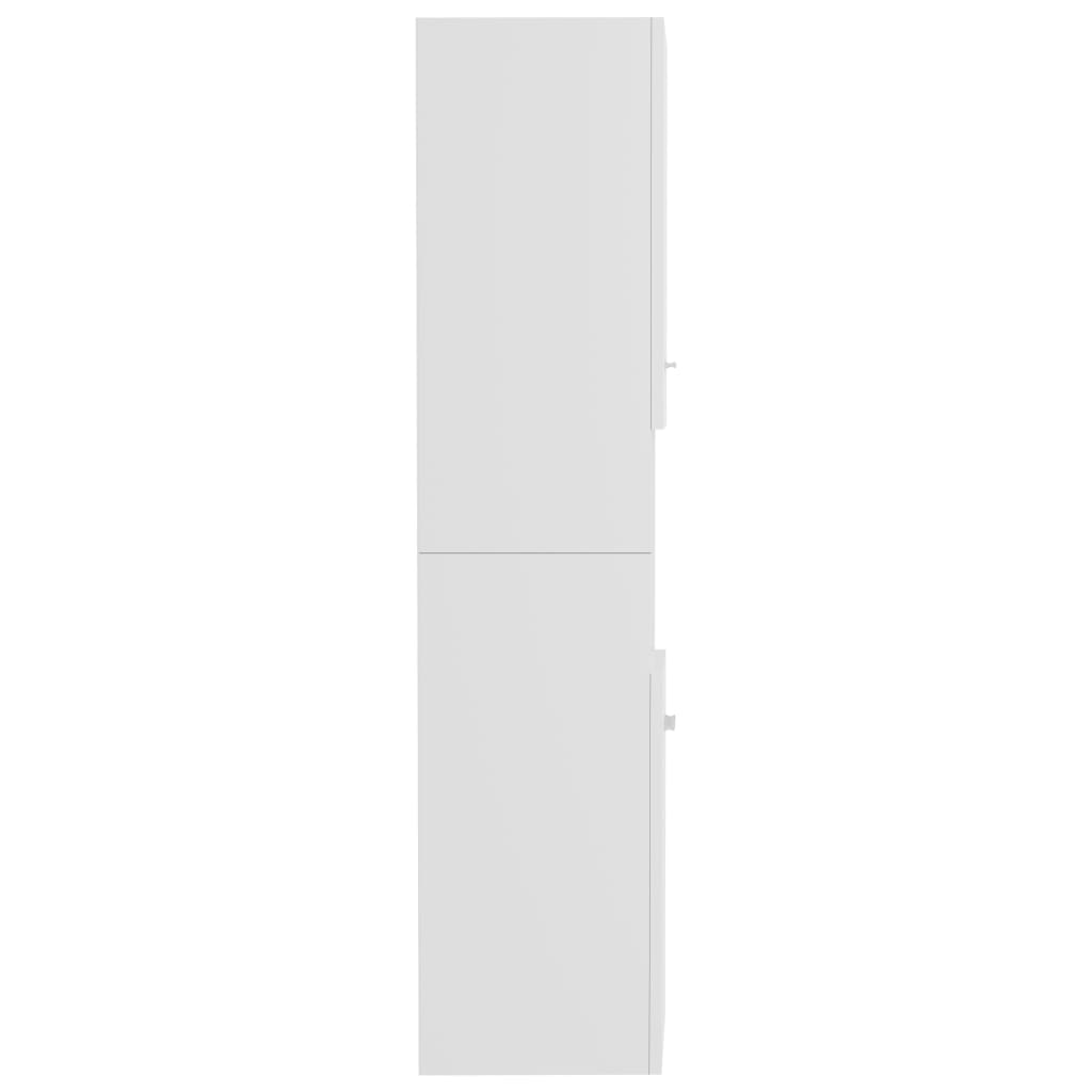 Bathroom Cabinet High Gloss White 30x30x130 cm Engineered Wood