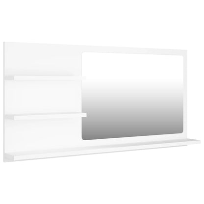 Bathroom Mirror White 90x10.5x45 cm Engineered Wood