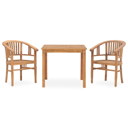 3 Piece Garden Dining Set Solid Teak Wood