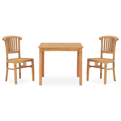 3 Piece Garden Dining Set Solid Teak Wood