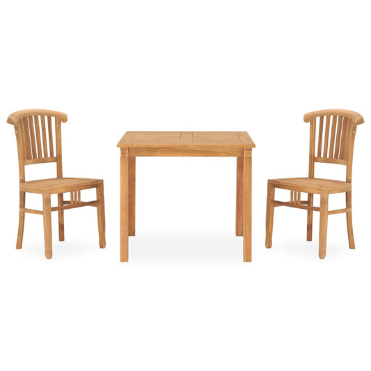 3 Piece Garden Dining Set Solid Teak Wood