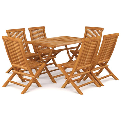 7 Piece Garden Dining Set Solid Teak Wood