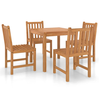 5 Piece Garden Dining Set Solid Teak Wood