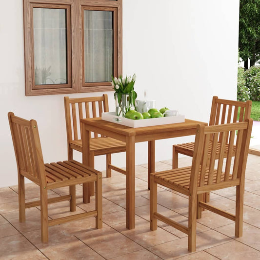 5 Piece Garden Dining Set Solid Teak Wood