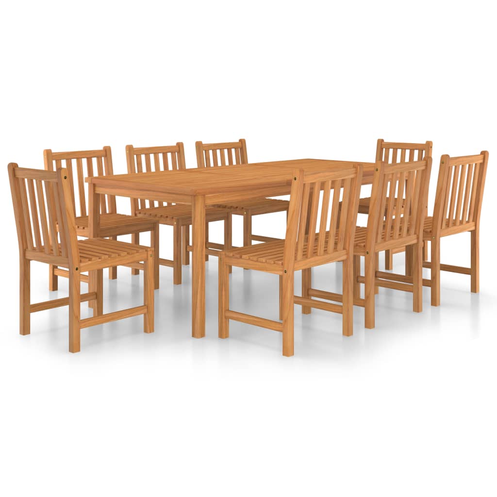 9 Piece Garden Dining Set Solid Teak Wood