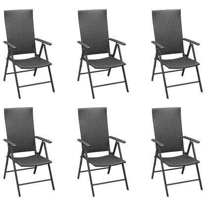 7 Piece Garden Dining Set Black