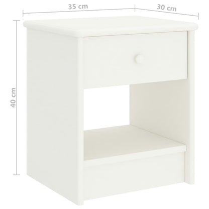 Bedside Cabinet White 35x30x40 cm Solid Pinewood