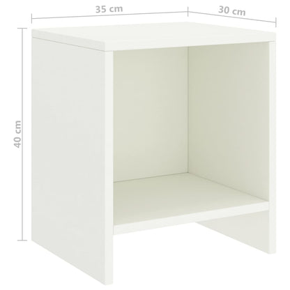 Bedside Cabinet White 35x30x40 cm Solid Pinewood